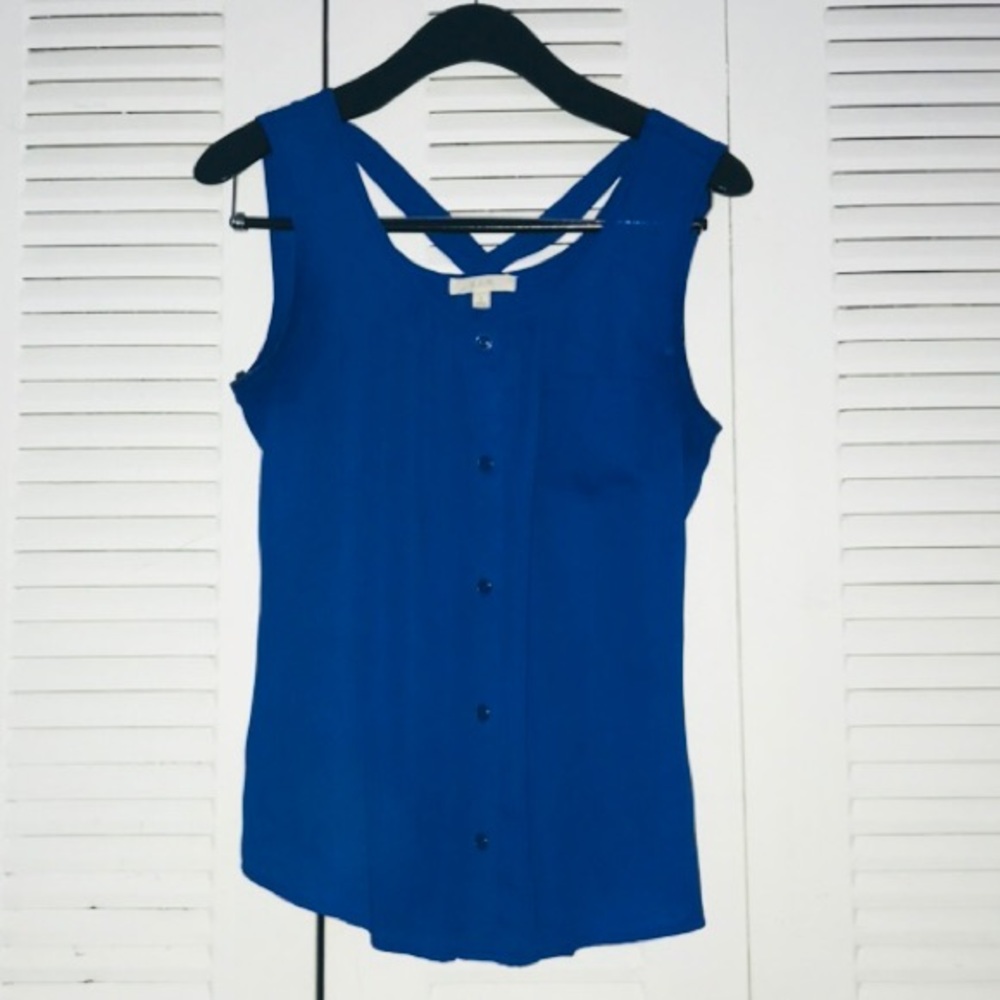 Electric blue tank top blouse